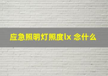 应急照明灯照度lx 念什么